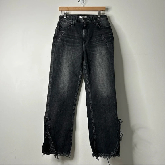 Moussy Vintage Alhambra Flare-Hi Jeans Wide Leg Black Women’s 29 Western‎ Grunge - Picture 7 of 12